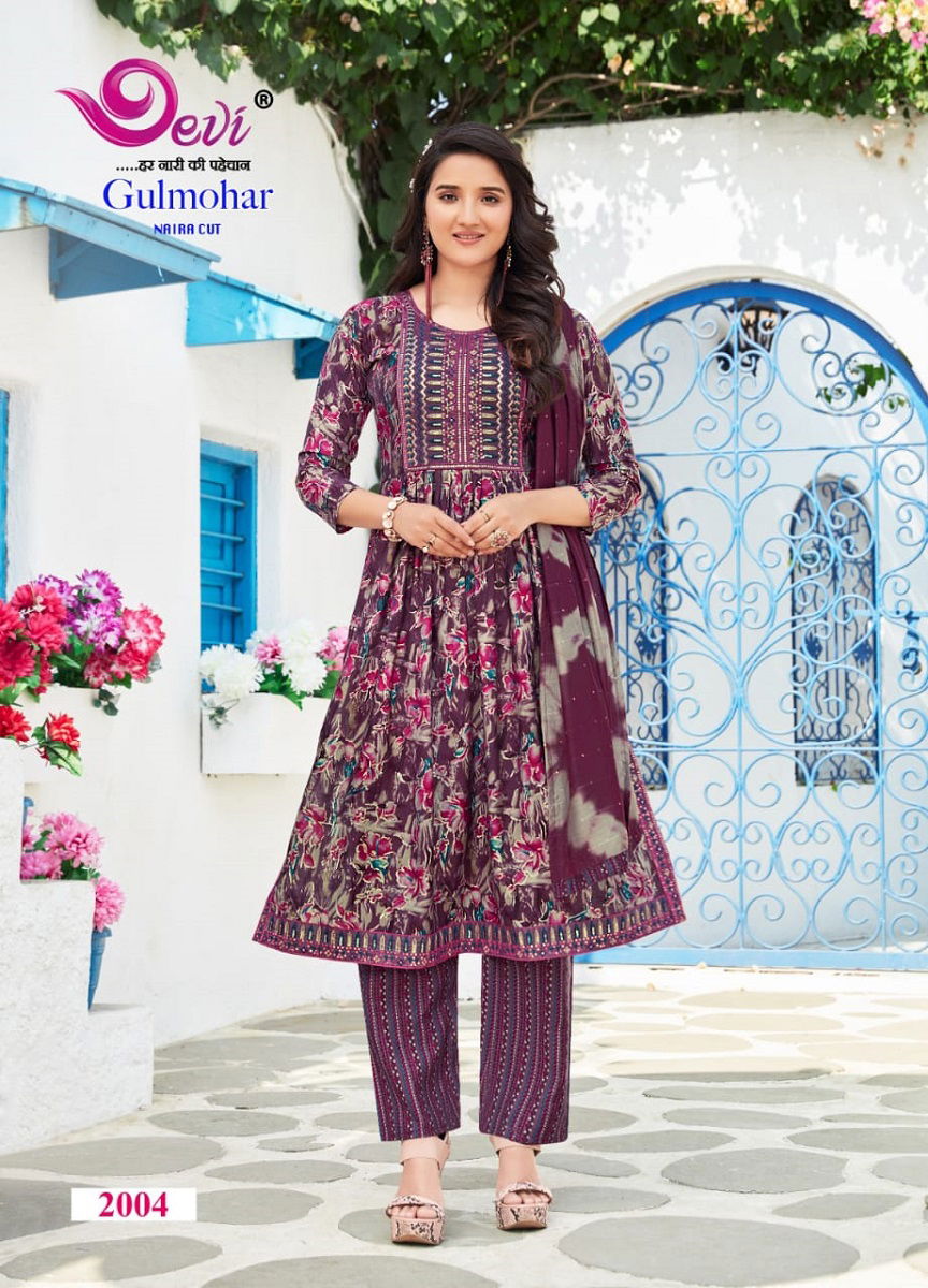 Gulmohar Vol 2 By Devi Cotton Nyra Cut Kurti With Bottom Dupatta Wholesale Shop In Surat
